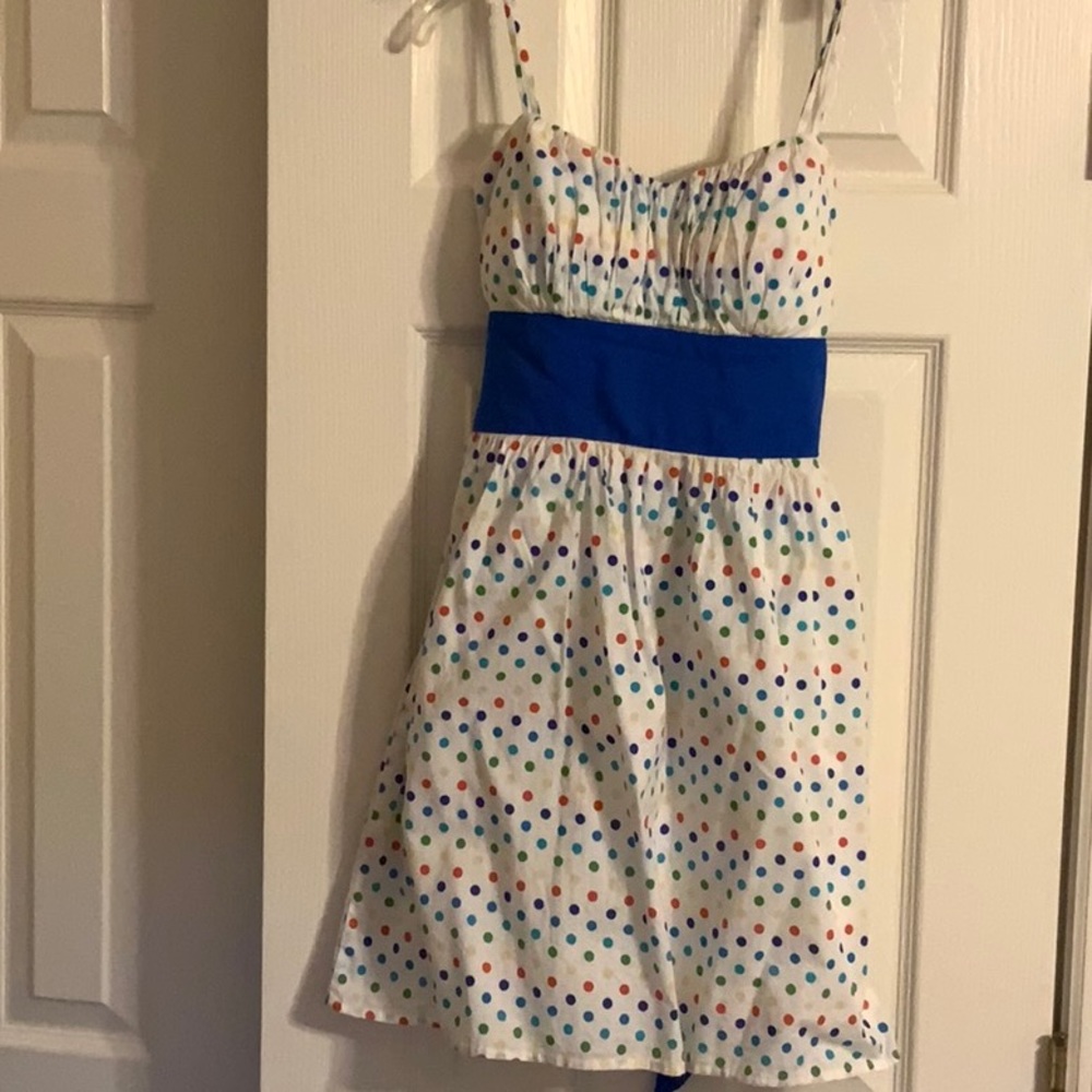 Juniors size 7/8 white polkadot dress